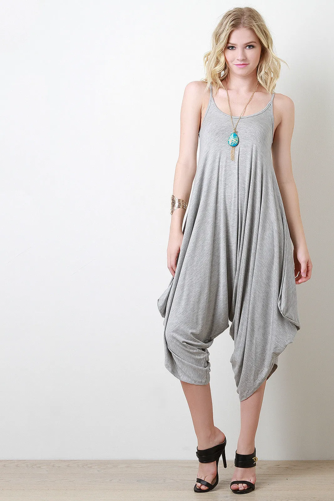Casual Sleeveless Asymmetrical Harem Jumpsuit